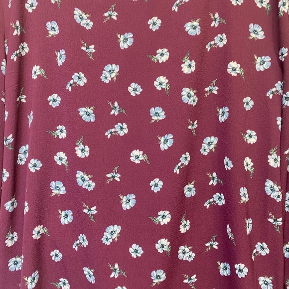 Pink Republic Plum Floral Knot Front Blouse - women’s size small - Picture 3 of 14